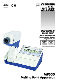 Thumbnail of document Manual - MPS30 Ambient to 400°C Digital Melting Point Tester
